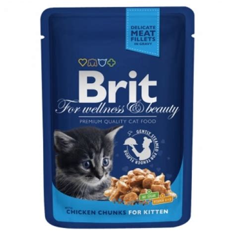 Брит премиум Пауч д/котят Chicken Chunks for Kitten Курица, 85г