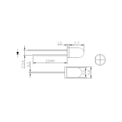 LED Diode 5mm Green Diffuse AMPUL Eu