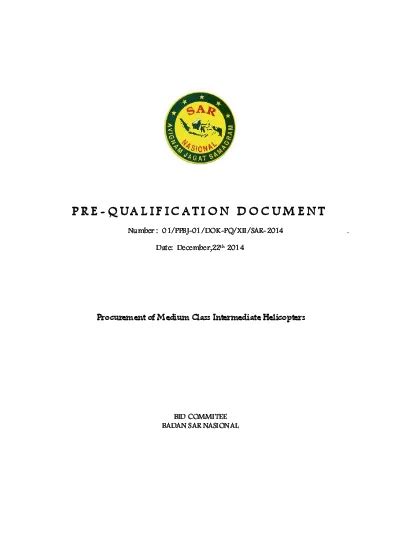 Pre Qualification Document