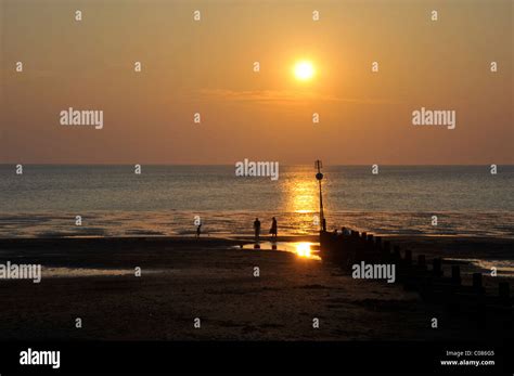 The Wash And Hunstanton Beach At Sunset In Norfolk Uk Stock Photo Alamy