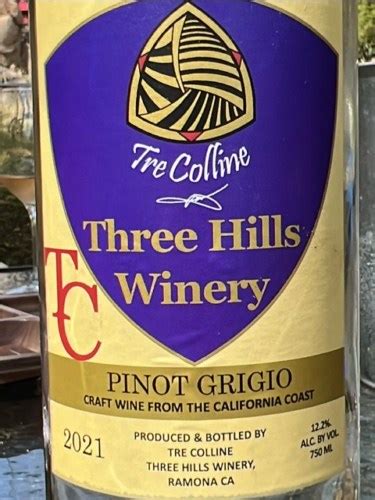 Tre Colline Three Hills Winery Pinot Grigio Vivino