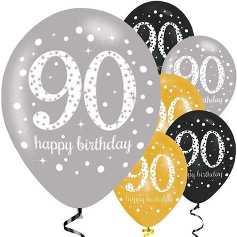 Sparkling Celebration 90th Birthday Balloons - 11" Latex (6pk) | Party ...