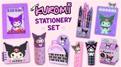 Diy Kuromi Stationery Set Notebook Stickers Washi Tape Kuromi