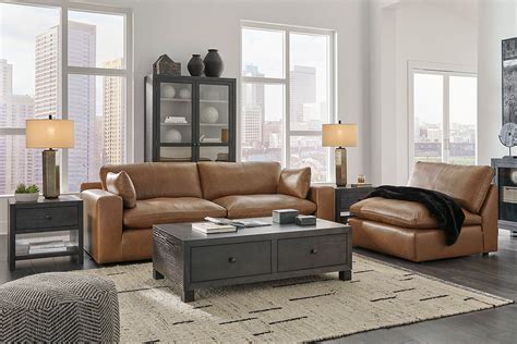 Emilia Caramel Modular Living Room Set Signature Design Furniture Cart