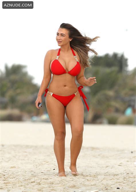 Lauren Goodger Sexy Red Bikini On The Beach In Dubai AZNude