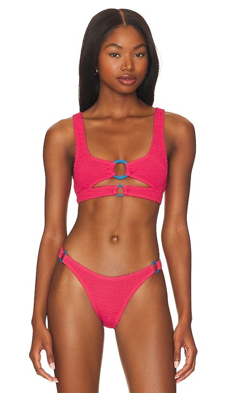 Bond Eye Ring Sasha Bikini Top In Guava Eco Revolve