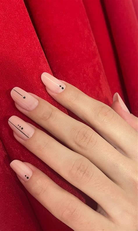 White Dots On Nails Black And Nude Nails Black And White Nail Art