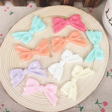 Mixed Color Kawaii Flatback DIY Resin Bow Cabochon Scrapbooking