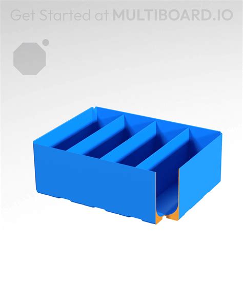 4x3x15 Full Curved Divided Bin Multibin Insert 3d Model By