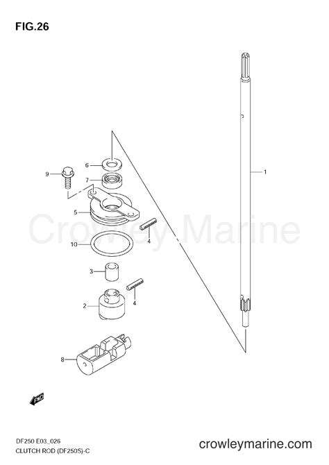 CLUTCH ROD DF250S 2004 Four Stroke Outboard 200 DF200 Crowley Marine