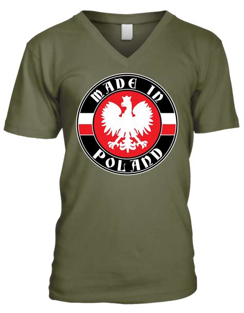 Made in Poland - Polish Country Colors Pride Mens V-neck T-shirt | eBay