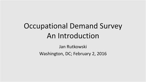 Occupational Demand Survey An Introduction Ppt Download