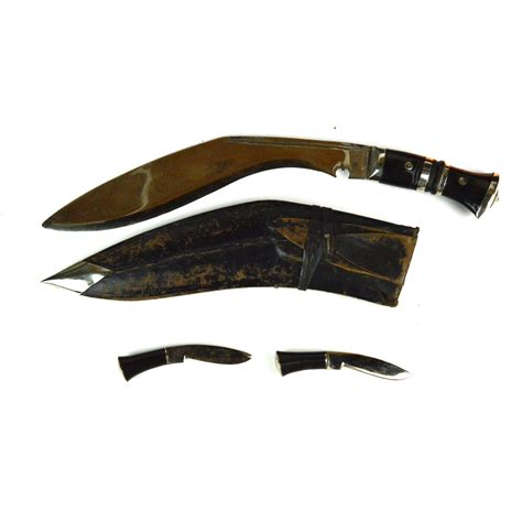 Kukri Knife Complete with Scabbard and Knives - Jeremy Tenniswood Militaria