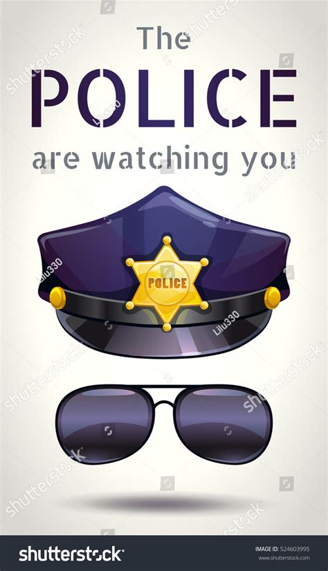 Police Watching You Motivation Poster Peaked Stock Vector (Royalty Free ...