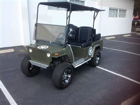 Club Car Golf Cart Willys Jeep Custom 48v 48 Volt Green Army Style 12