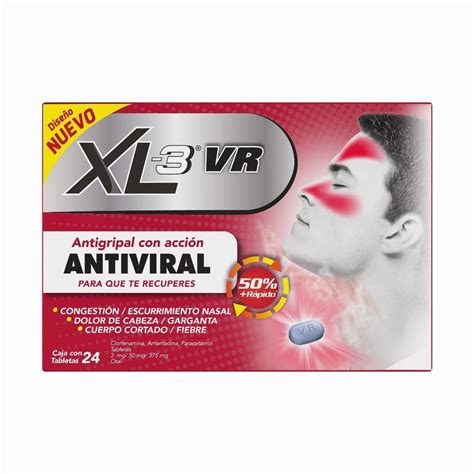 Antigripal XL 3 VR Clorfenamina 3 Mg Amantadina 50 Mg Paracetamol