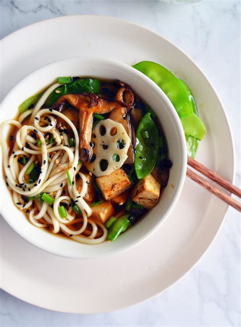 Miso Udon Noodle Soup With Shiitake Tofu Gurme Vegan