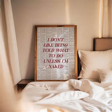 I Don T Like Being Told What To Do Unless I M Naked Poster Red Print Sarcastic Poster Quote
