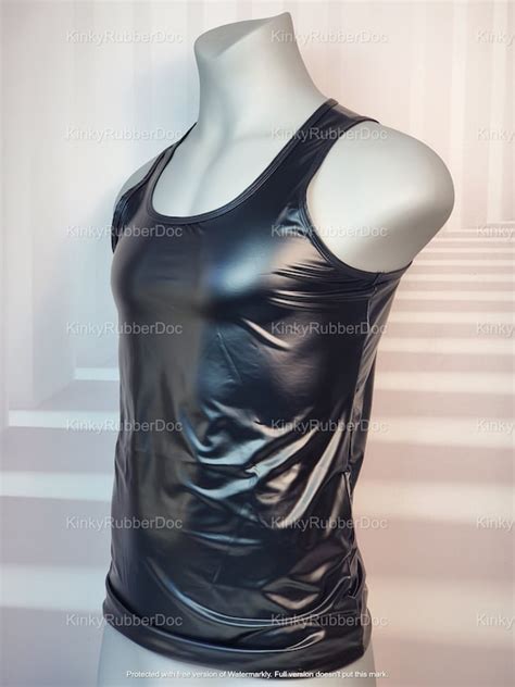 Sexy Leather Tank Top Gay Fetish Cloth Outfit BDSM T Shirt Etsy