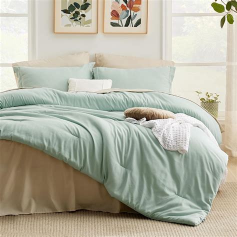 Amazon Bedsure California King Comforter Set Sage Green 7 Pieces