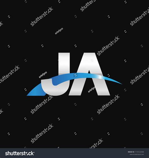 Initial Letter JA Overlapping Movement Swoosh Royalty Free Stock