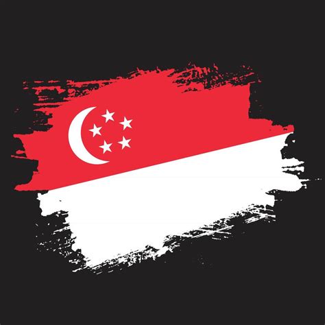 Colorful Hand Paint Singapore Grungy Flag Vector Vector Art At