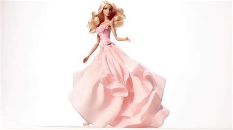 Premium Photo A Doll With Long Blonde Hair And A Pink Dress