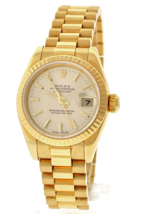 Rolex 179178 Datejust 26 Champagne Dial Gold Lady Watch Watchguynyc