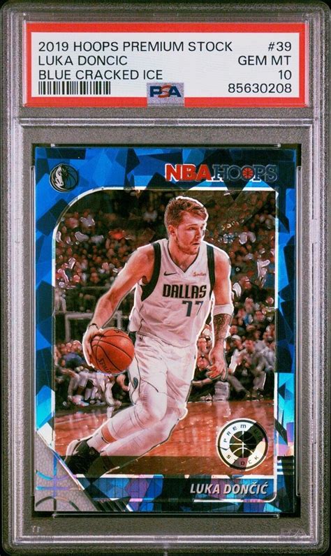 Luka Doncic 2019 Hoops Premium Stock 39 Blue Cracked Ice Price Guide