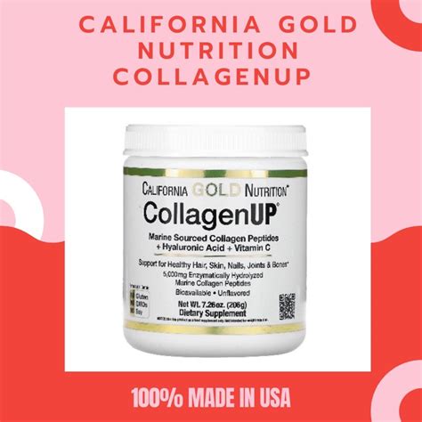 Jual California Gold Nutrition CollagenUP Marine Collagen + Hyaluronic ...