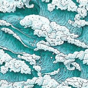 Ocean Water Waves Wallpaper Self Adhesive Wallpaper, Removable Wallpaper, Temporary Wallpaper ...