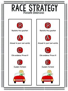 Race Writing Strategy Flipbook Graphic Organizer Poster Tpt