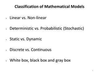 introduction to modeling, Types of Models, Classification of ...