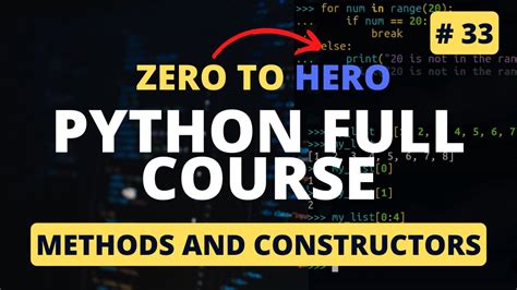 Methods And Constructors Python OOP Tutorial Python Tutorial