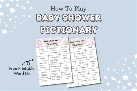 Baby Shower Pictionary (Free Printable Word Sheet)