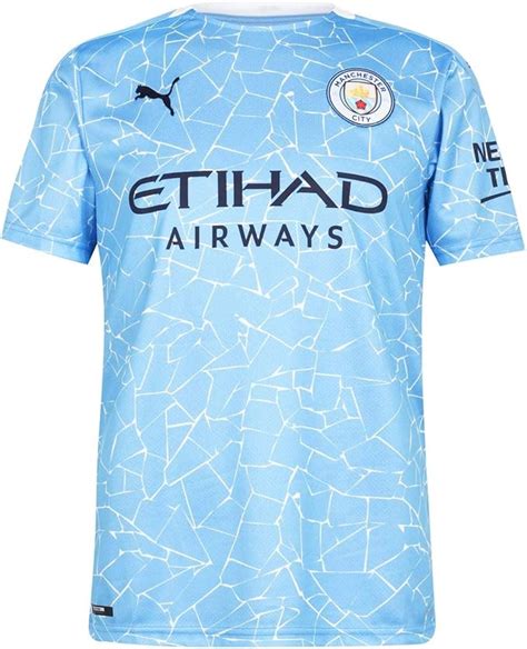 Puma Mens Official Shirt Season 2021 Manchester City Fc Replica With Sponsor Logo Football