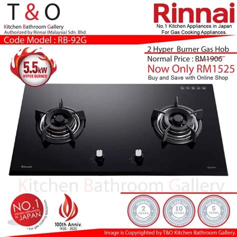 Rinnai Double Kw Hyper Burner Gas Hob Code Rb G Lazada