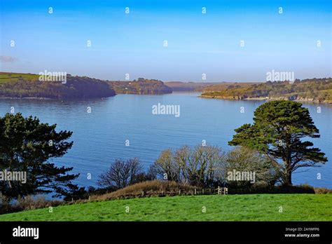 View Over The Helford River From Mawnan Smith In Cornwall England Uk