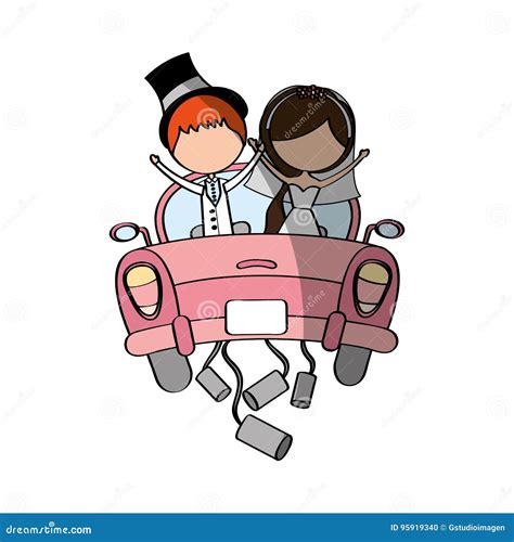 Married Couple In Car Avatar Characters Stock Vector Illustration Of