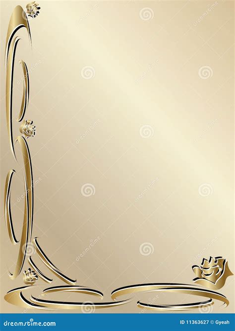 Wedding Invitation Elegant Gold Border Vector Illustration ...