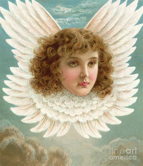 Angels Head In Wings Painting By Rebecca Coleman Fine Art America