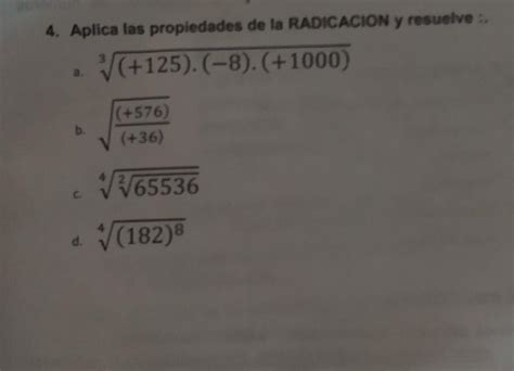 Aplica Las Propiedades De La Radicaci N Y Resuelve Brainly Lat