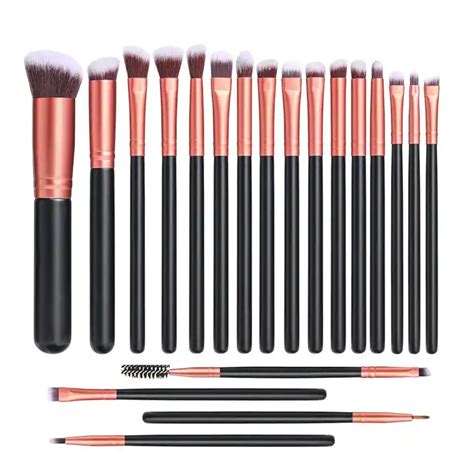 20PCS Rose Gold Makeup Brush Set Eyeliner Eyeshadow Blending Brush ...