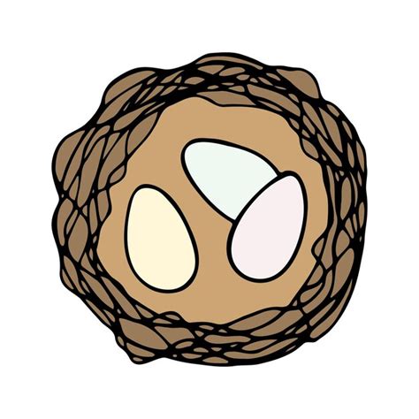 Premium Vector Hand Drawn Simple Easter Eggs In The Nest