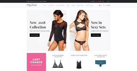 My Secret Lingerie Shop Shopify Theme Templatemonster