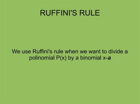 Ruffini | PPT