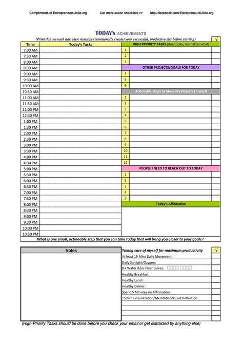 15 Minute Day Planner Printable