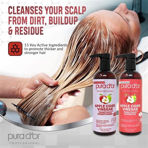 Pura D Or Apple Cider Vinegar Thin Thick Set Oz X Acv Shampoo