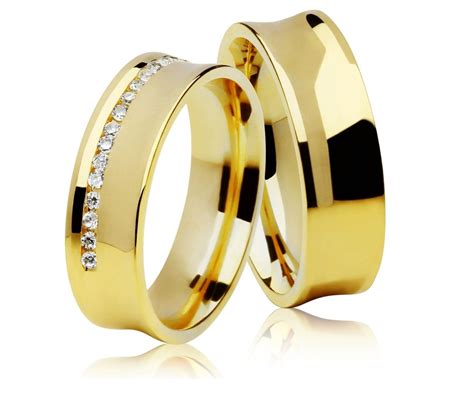 Alianças de casamento e noivado em ouro 18k 750 concavo diamantes 6