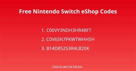 30+ Free Nintendo Switch eShop Codes - Followchain